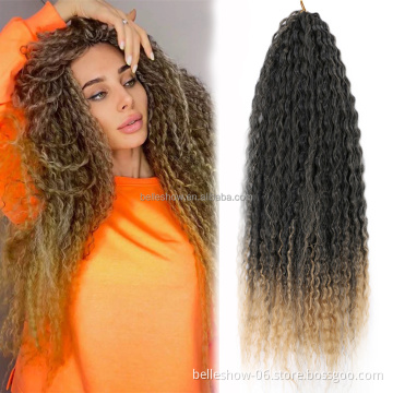 Synthetic Fiber Marley Hair Water Wave Synthetic Braiding Hair Extension Afro Kinky Curly Crochet Braids Brazilian Crochet Hair